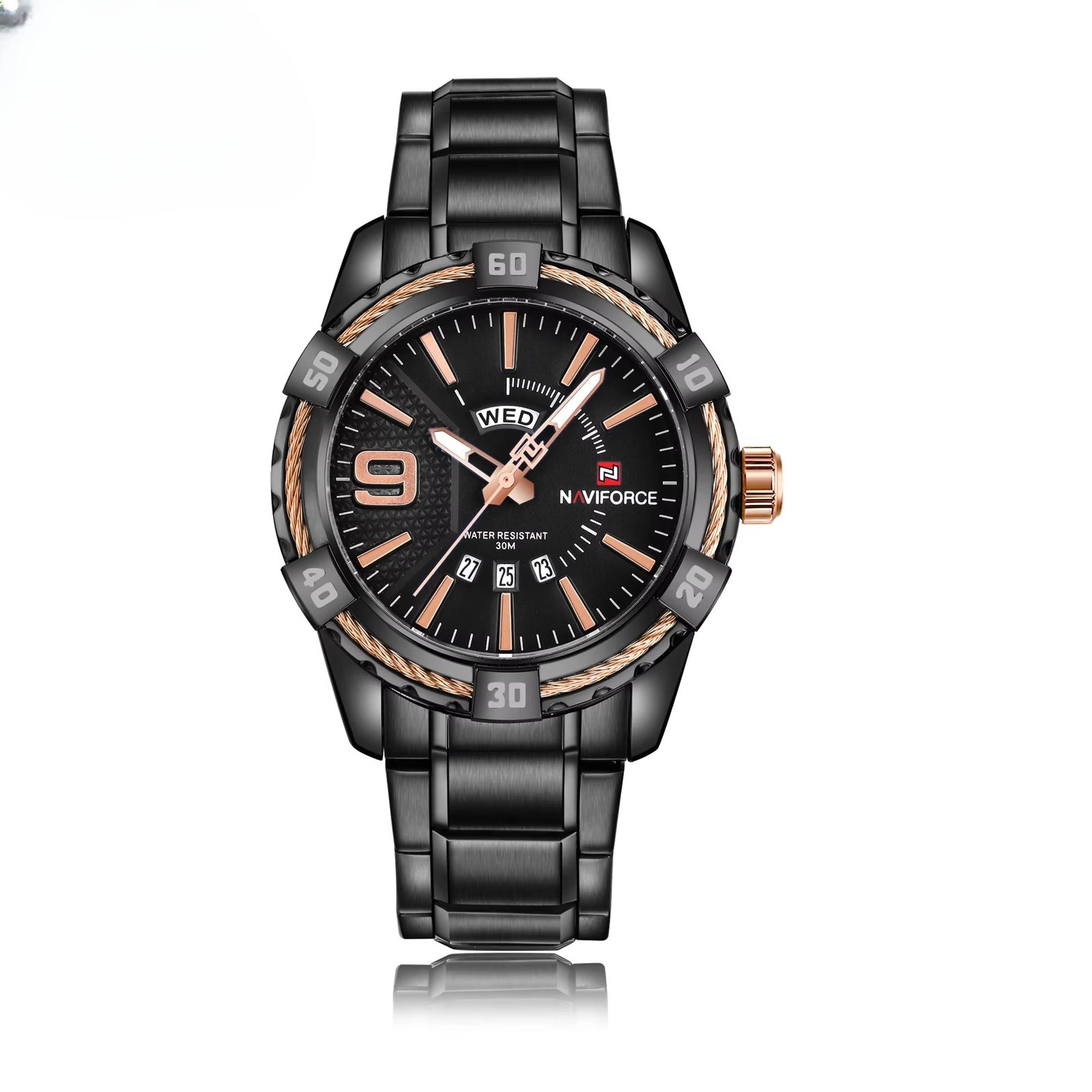 NAVIFORCE NF9117 Men Quartz Wristwatch Better Quality Stainless Steel Watch Clock Luxury Week relojes